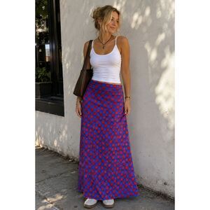 Maxi Skirt Womens Blue XXS Star Novelty Print LulaRoe Spring Summer Ladies
